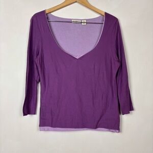 VTG Y2K Polo Ralph Lauren Polo Jeans Co. Layered Purple Shirt L Cotton Preppy